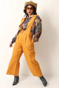 macacao estilo linho amarelo vintage na internet