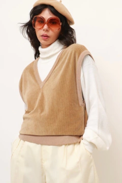 colete veludo bege YSL vintage - comprar online