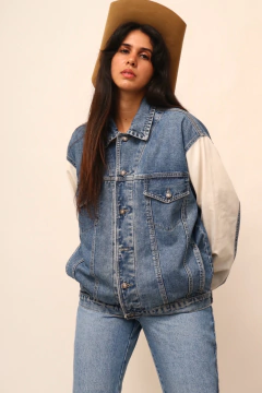 Jaqueta jeans bicolor NICOBOBO