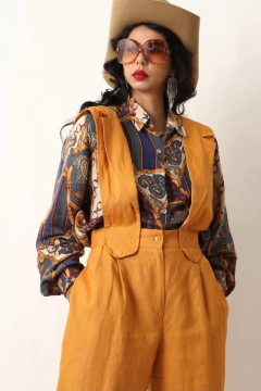 macacao estilo linho amarelo vintage na internet