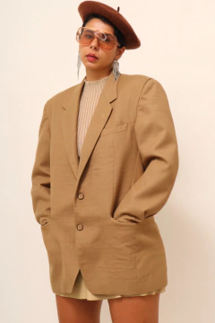 Blazer bege forrado ombreira LINEA - loja online