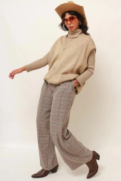colete teicot amplo vintage bege - comprar online