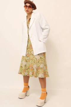 Imagem do Blazer branco linho com poliester transpassado