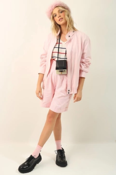 Jaqueta Bomber Clavin Klein rosa listras - loja online