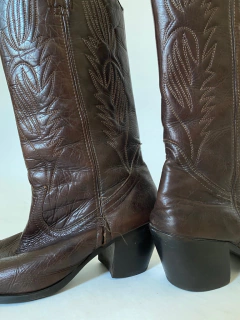 Imagem do bota western marrom 39 couro vintage