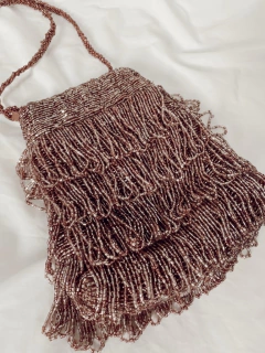 Bolsa micangas rosa zara franja vintage - loja online