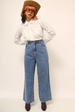 Imagem do Calça jeans flare azul classica