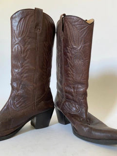 bota western marrom 39 couro vintage