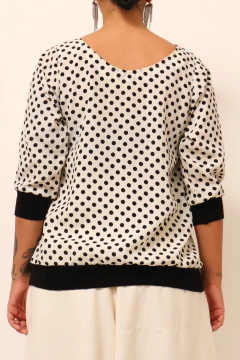Blusa poa 100 % poliester vintage na internet