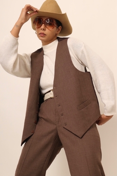 Conjunto tres peças CRISTIAN RITZ vintage marrom - comprar online