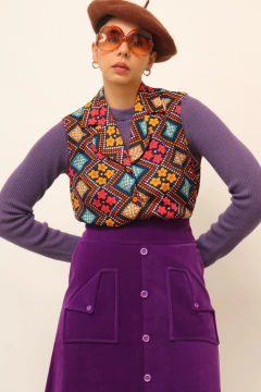 Camisa flores vintage hippie 70´s
