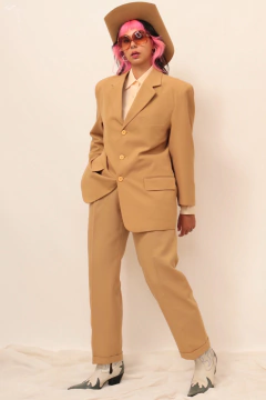 Conjunto oliva calça + blazer vintage na internet