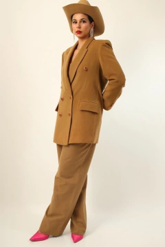 Blazer forrado lã bege vintage