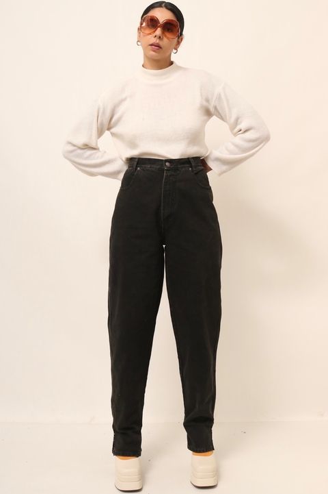 Calça jeans grossa preta vintage