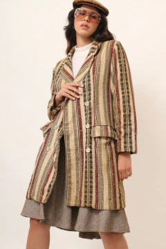 Casacão estampado 70´s forrado vintage - comprar online