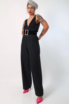 calça pantalona cintura mega alta preta - Capichó Brechó