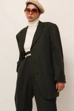 Conjunto Blazer + Calça xadrez verde vintage na internet