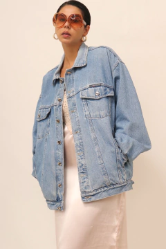 Jaqueta jeans PUBLIC HOUSE classica vintage na internet