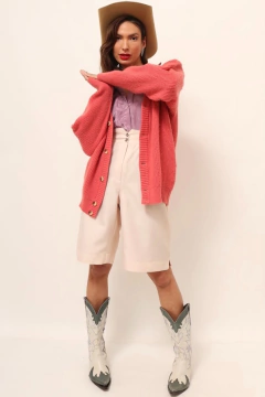 Imagem do cardigan bordado salmao vintage