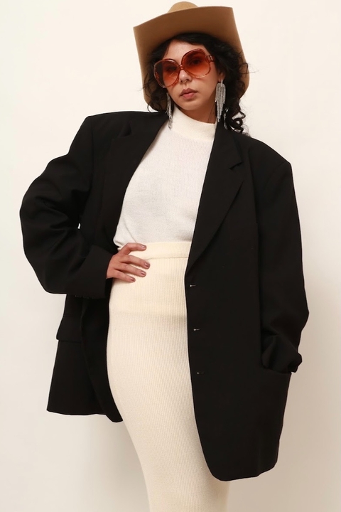 Blazer preto XGG forrado vintage