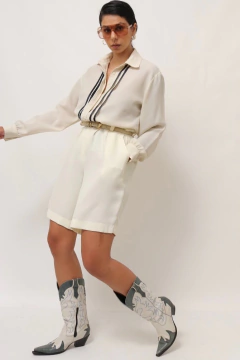 Imagem do camisa off white listras marinho western