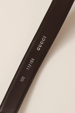 Cinto GUCCI couro marrom original - Capichó Brechó