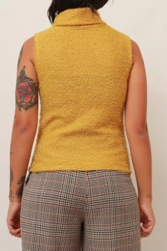 Gola alta verde limão vintage felpuda na internet