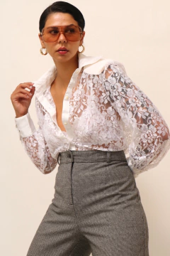 Camisa renda branca manga longa na internet