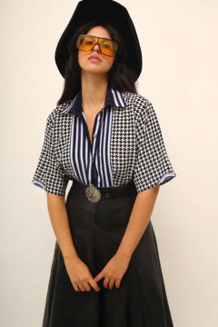 Camisa estampada vintage xadrez - comprar online
