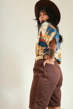 Blusa algodão estampa cavalo punho na internet