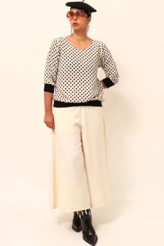 Blusa poa 100 % poliester vintage - loja online