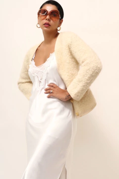 Cropped lã vintage creme - comprar online