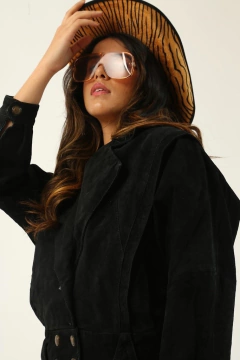 Jaqueta cropped couro camurça bomber - loja online
