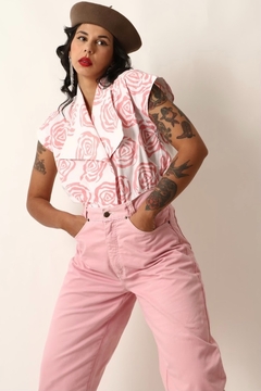 camisa a flores transpassada vintage na internet