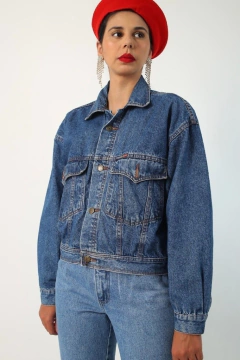 Imagem do Jaqueta jeans azul classica vintage