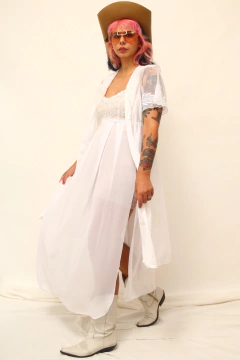 Robe renda branco vintage - comprar online
