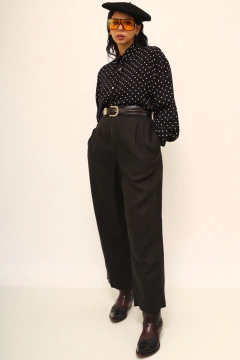 Calça 100% linho preta vintage