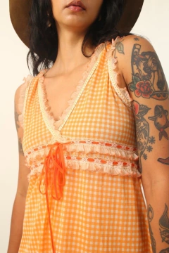 camisola xadrez transparencia vintage - comprar online