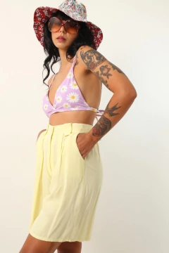 conjunto biquini top + calcinha lilas margaridas NOVO