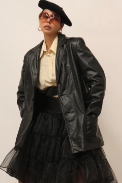 Blazer 100 % couro preto vintage 70´s na internet