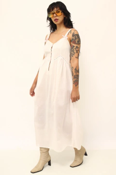 Camisola rosa algodão vintage renda - Capichó Brechó