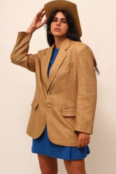 Blazer 100% linho bege classico forrado