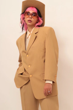 Conjunto oliva calça + blazer vintage - comprar online