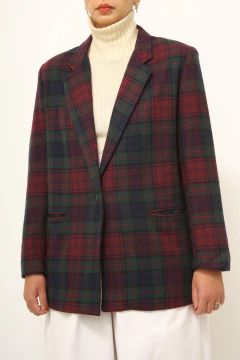 Imagem do Blazer xadrez vintage roxo verde DUMAS