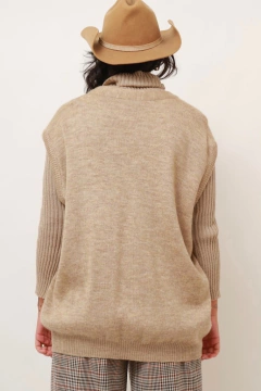 colete teicot amplo vintage bege