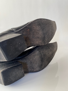 Bota couro western preta vintage 34 na internet