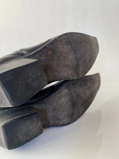 Bota couro western preta vintage 34 na internet