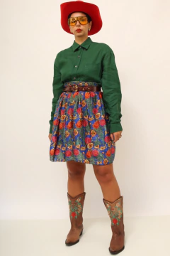 Camisa 100 % limho manga longa verde