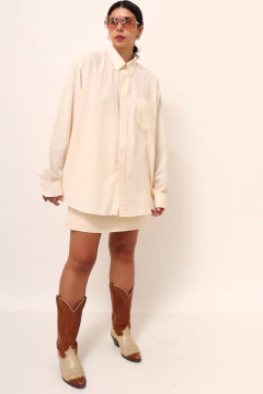 camisa creme manga longa clássica - comprar online