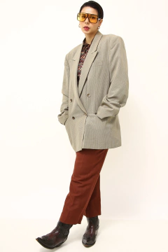 Blazer xadrez camelo Square - comprar online